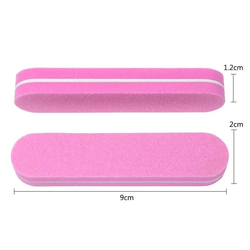 50Pcs Mix Color Mini Nail File Buffers Sponge 100/180 Grit Double Sided Sanding Block Gel Polishing Foam Manicure Nail Art Files